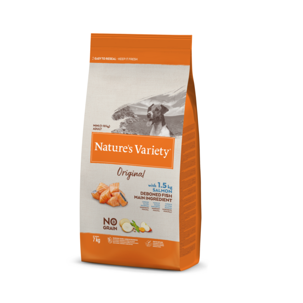 Nature's Variety No Grain Mini Adult (lašiša) 7 kg - Image 1