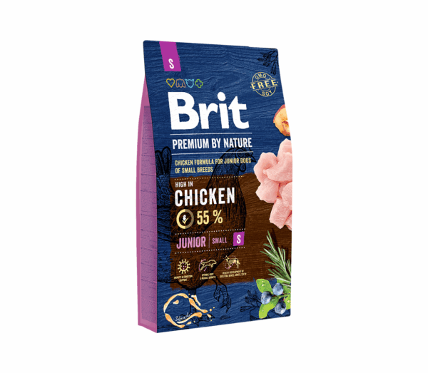 Brit Premium By Nature Junior S sausas maistas šunims 1kg - Image 1