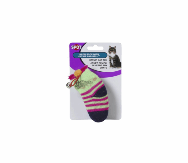 Žaislas katei kojinė katžole ir varpeliu 11cm - Image 1