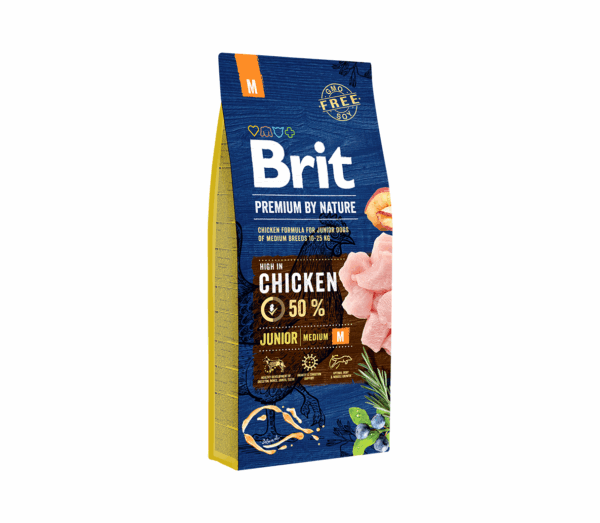 Brit Premium By Nature Junior M sausas maistas šunims 15 kg - Image 1