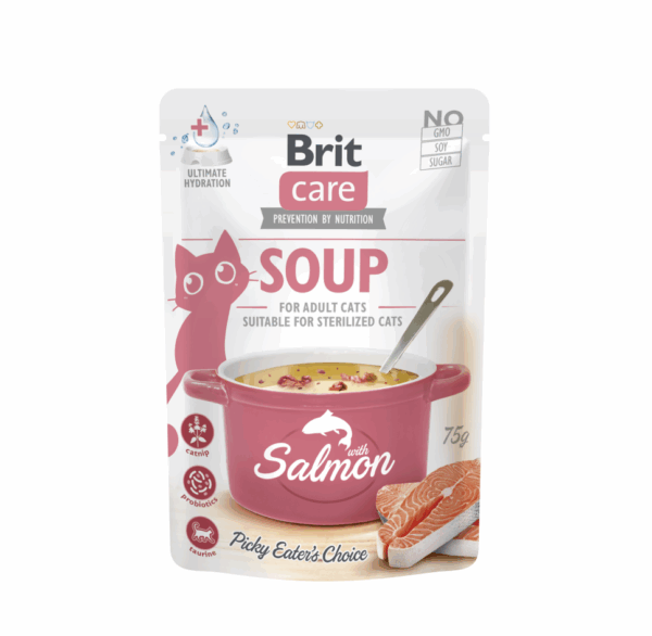 Brit Care Cat Soup Salmon sriuba su lašiša katėms 75g - Image 1