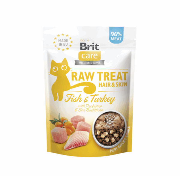 Brit Care Cat Raw skanėstas katėms Hair & Skin 40g - Image 1