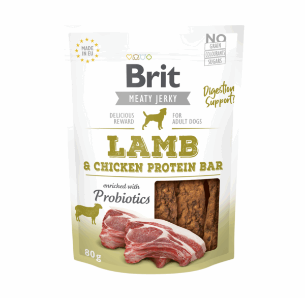 Brit Jerky Lamb Protein Bar skanėstas 80 g - Image 1
