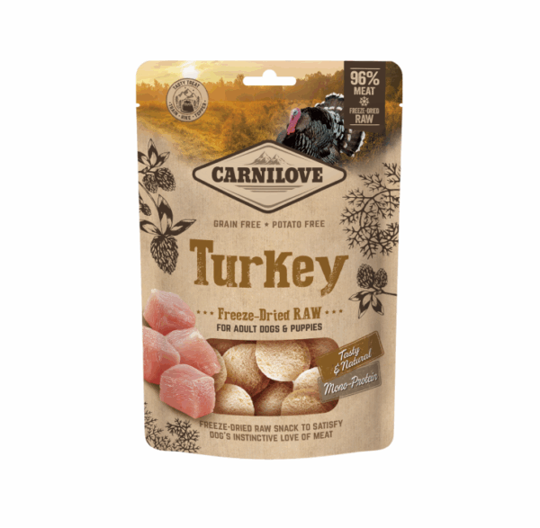 Carnilove Dog skanėstas šunims Freeze-dried Raw Turkey 60g - Image 1