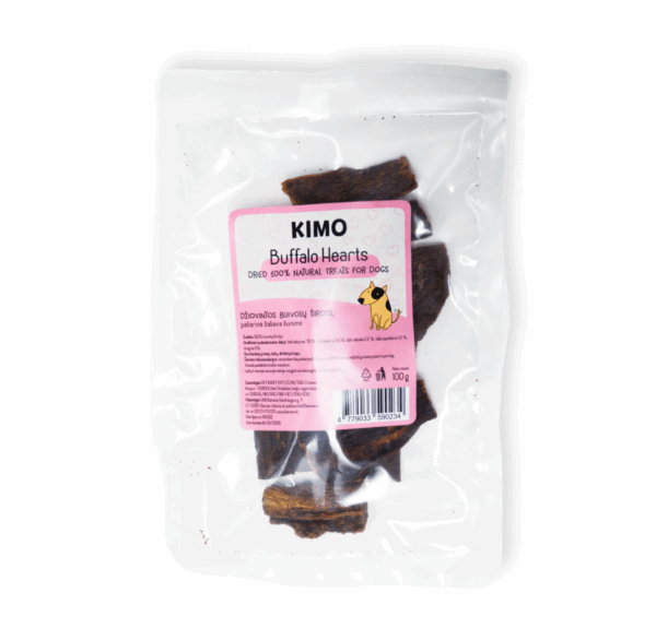 Kimo skanėstas džiovintas buivolų širdys pjaustytos 100 g - Image 1