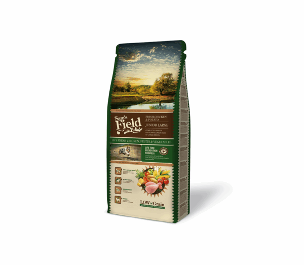 Sam's Field Junior Large Chicken sausas maistas didelių veislių jauniems šunims 13 kg - Image 1