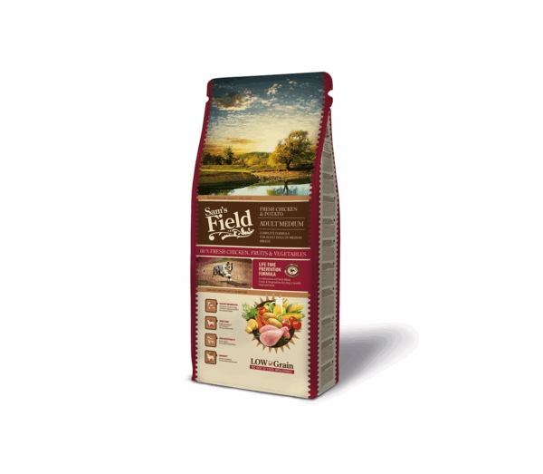 Sam's Field Fresh Chicken & Potato Adult Medium sausas maistas vidutinių veislių šunims su vištiena 13 kg - Image 1