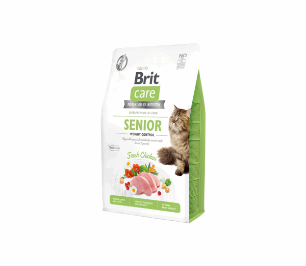 Brit Care Cat GF Senior Weight Control sausas maistas katėms 2 kg - Image 1