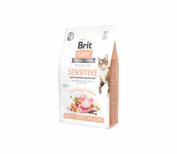 Brit Care Cat GF Sensitive Healthy Digestion & Delicate Taste sausas maistas katėms 0,4 kg - Image 1