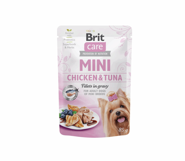 Brit Care Mini konservai šunims maiš. Chicken & Tuna fillets in gravy 85 g - Image 1