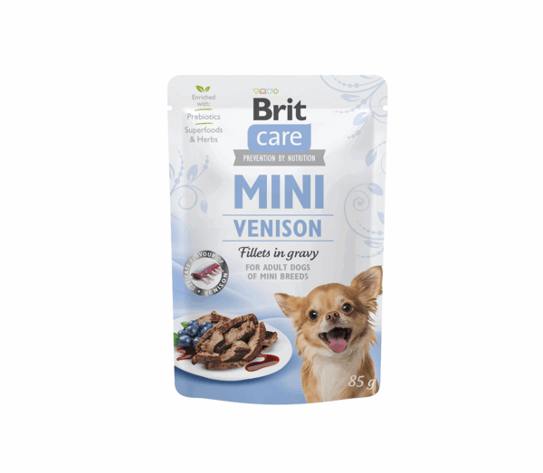 Brit Care Mini konservai šunims maiš. Venison fillets in gravy 85 g - Image 1