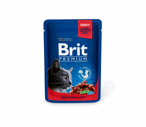 Brit Premium konservai katėms maiš. Beef Stew & Peas 100 g - Image 1