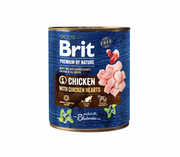 Brit Premium by Nature konservai šunims Chicken with Hearts 800 g - Image 1