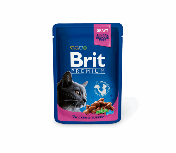 Brit Premium konservai katėms maiš. Chicken & Turkey 100 g - Image 1