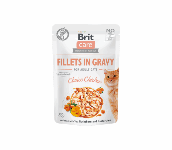 Brit Care Cat konservai katėms maiš. Fillets in Gravy Choice Chicken 85 g - Image 1