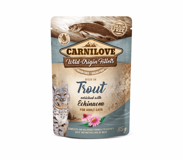 Carnilove konservai katėms maiš. Trout Echinacea 85 g - Image 1