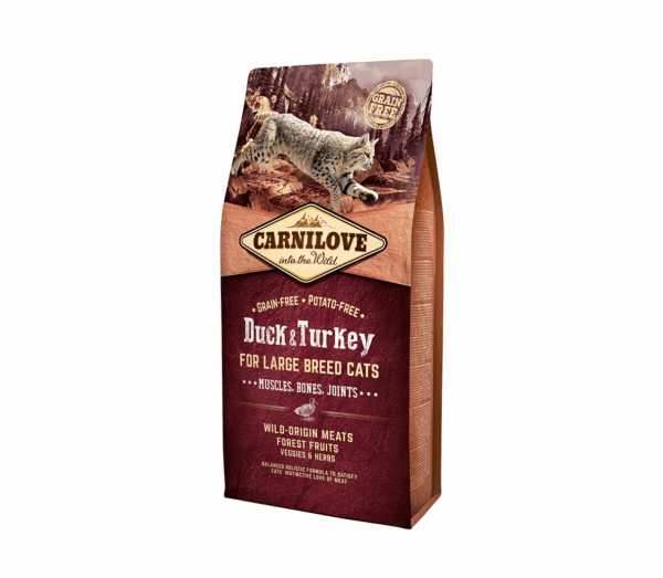 Carnilove Duck & Turkey Large Breed Cats sausas maistas katėms 6 kg - Image 1