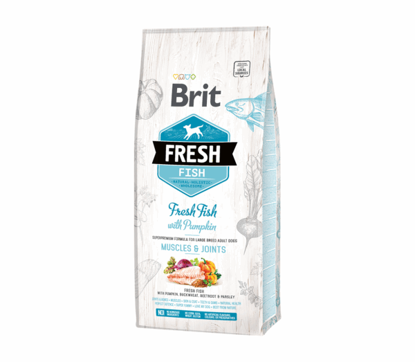 Brit Fresh Fish with Pumpkin Adult Large sausas maistas šunims 2,5 kg - Image 1