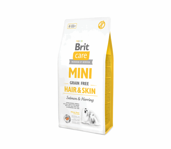 Brit Care Mini Hair & Skin sausas maistas mažų veislių šunims 7 kg - Image 1