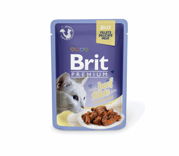 Brit Premium Cat Delicate konservai katėms maiš. Beef in Jelly 85 g - Image 1