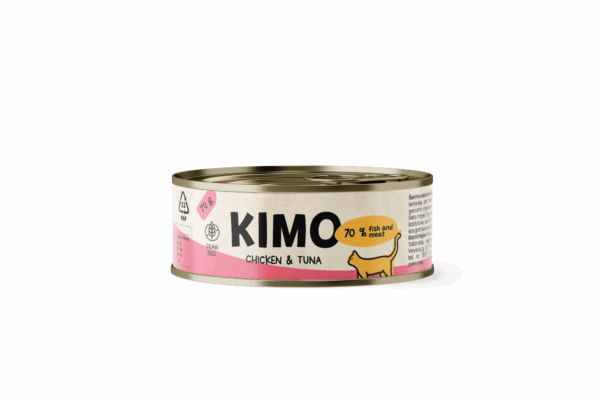 Kimo Chicken & Tuna konservai katėms su vištiena ir tunu 70g - Image 1