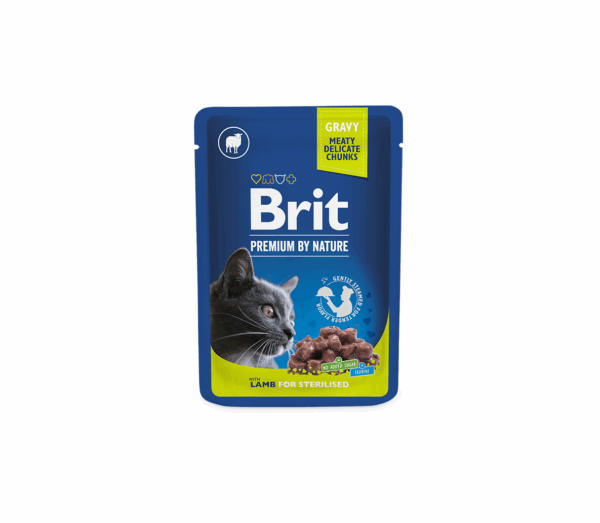 Brit Premium konservai katėms maiš. Lamb for Sterilised 100 g - Image 1