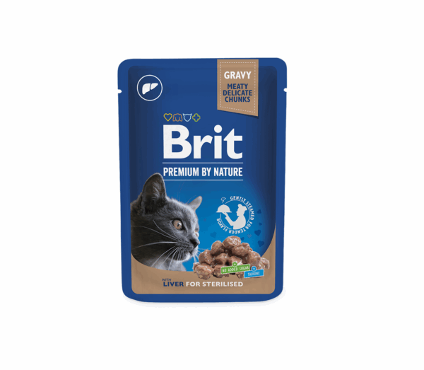 Brit Premium konservai katėms maiš. Liver for Sterilised 100 g - Image 1