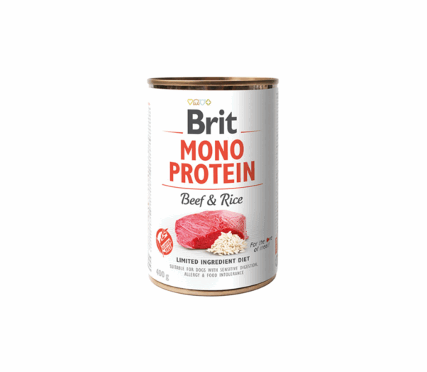 Brit Care konservai šunims Mono Protein Beef & Rice 400 g - Image 1