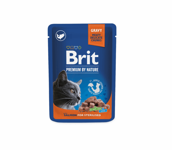 Brit Premium konservai katėms maiš. Salmon for Sterilised 100 g - Image 1