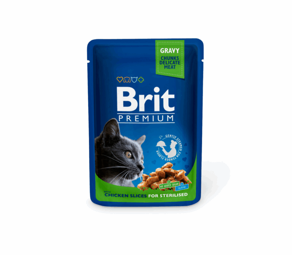 Brit Premium konservai katėms maiš. Chicken Slices Sterilised 100 g - Image 1
