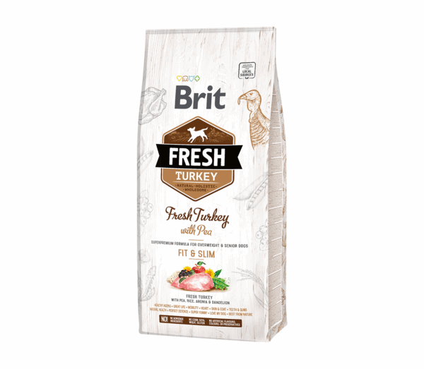 Brit Fresh Turkey with Pea Light Fit & Slim sausas maistas šunims su kalakutiena ir žirniais 2,5 kg - Image 1