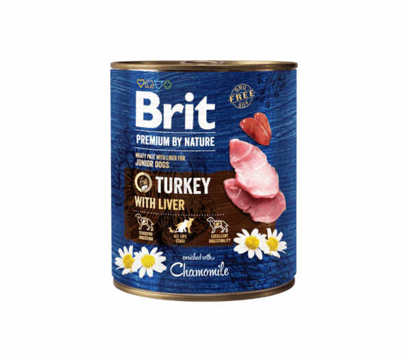 Brit Premium by Nature konservai šunims Turkey with Liver 400 g - Image 1