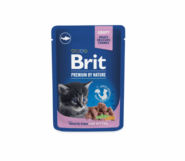 Brit Premium konservai katėms maiš. White Fish Kitten 100 g - Image 1