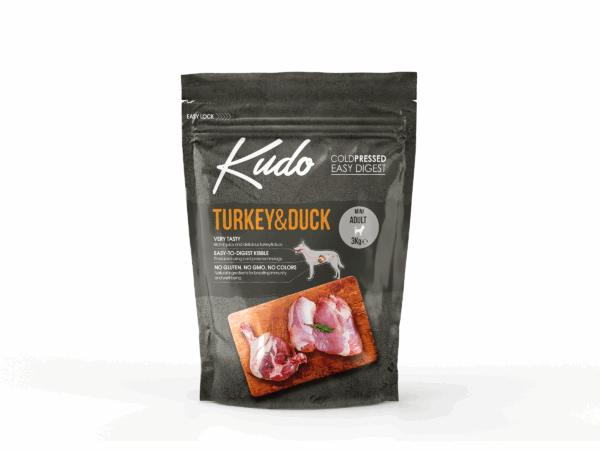 Kudo Turkey & Duck Mini Adult sausas maistas suaugusiems šunims 3 kg - Image 1