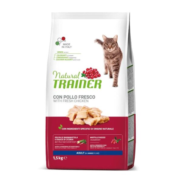 NATURAL TRAINER CAT ADULT CHICKEN su vištiena 1.5kg - Image 1