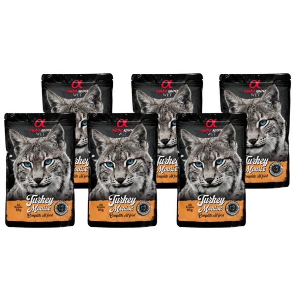 ALPHA SPIRIT WET putėsiai katėms su kalakutiena 85g 6vnt - Image 1
