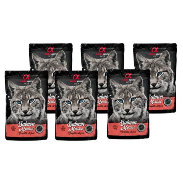 ALPHA SPIRIT WET putėsiai katėms su lašiša 85g 6vnt - Image 1