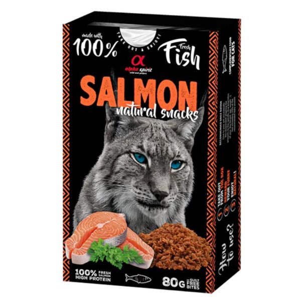 ALPHA SPIRIT NATURAL CAT skanėstai katėms su lašiša 80g (6) - Image 1