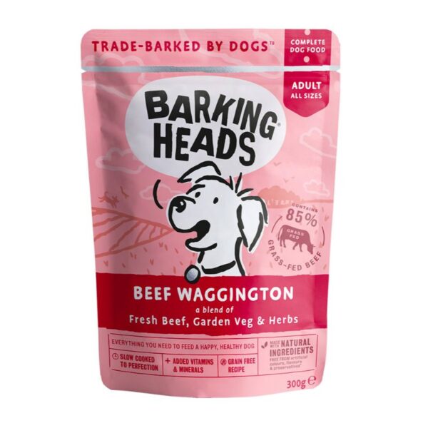 BARKING HEADS Beef Waggington konservai šunims su jautiena 300g 10vnt - Image 1
