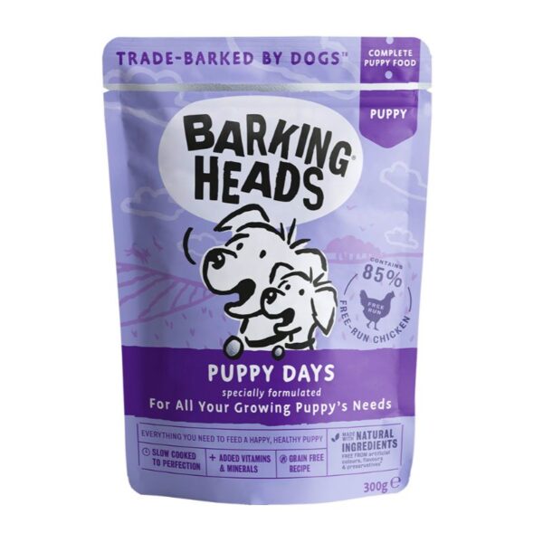 BARKING HEADS Puppy Days konsevai šuniukams 300g 10vnt - Image 1